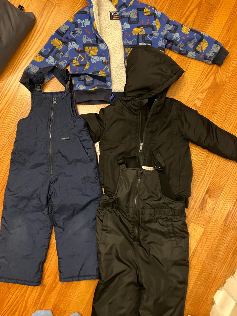 Children’s Place winter coat and snow bibs